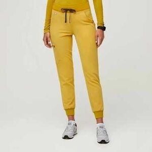 FIGS ladies Yellow Gold Scrub Pants Drawstring Zamora Joggers Medium